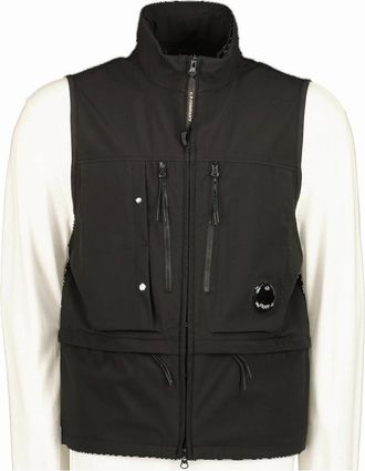 C.P. Company Mens Shell-R Hooded Lens Vest - Black - Size: XL