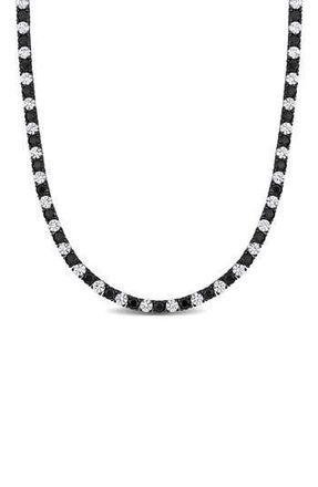Delmar Mens Sterling Silver Lab Created Sapphire Necklace in Black at Nordstrom Rack