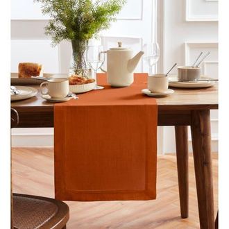 Solino Home Linen Table Runner for Dining Table, Holiday and Everyday Table Decor - Sonoma in Cinnamon Stick at Nordstrom