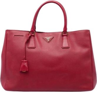 Prada Pre-owned Galleria Tote Bag - Dames - Vintage Shopper - Rood - ONE Size - Leer - Vintage