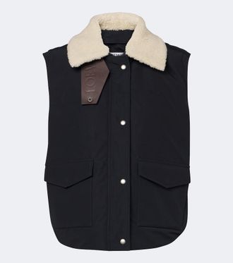 Loewe Shearling-trimmed cotton-blend vest