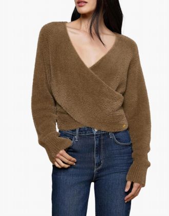 L'agence Antonella Crossover Sweater In Driftwood