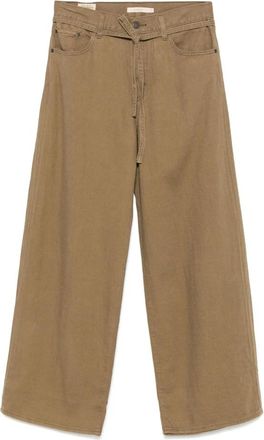 Levi's Dames, Broeken, Beige, Maat: W26 L31 Linnen