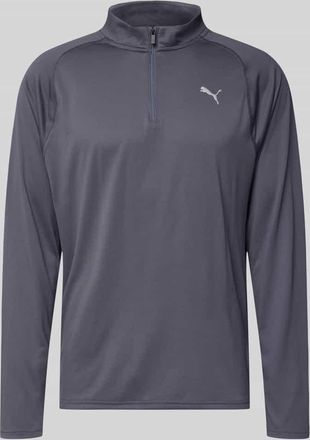 Puma Langarmshirt mit Stehkragen und Rei&szlig;verschluss in Anthrazit, Gr&ouml;&szlig;e XXL