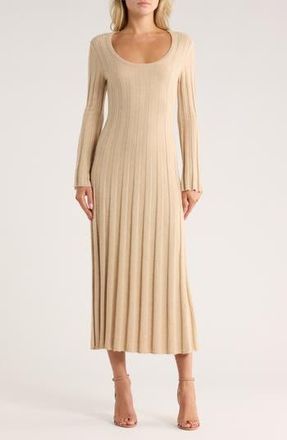 SIMKHAI Kogan Long Sleeve Cashmere Maxi Dress in Sand Melange at Nordstrom Rack, Size Small