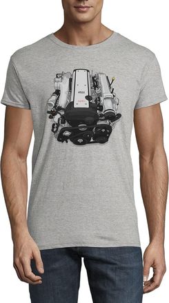 Generic 1JZ Car Engine Vector Graphic Mens Crew Neck T-Shirt Gray X-Large