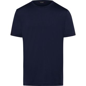 Hanro Night and Day Cotton Crew Neck T-Shirt in Black Iris at Nordstrom, Size Xx-Large