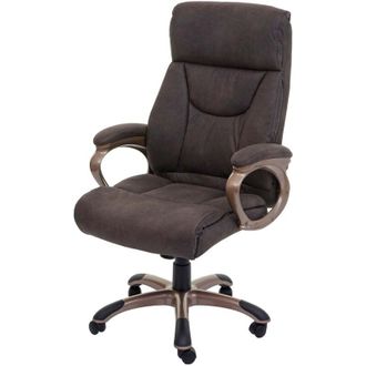 Hhg Non utilizzato] Poltrona sedia ufficio girevole regolabile Dallas design moderno tessuto effetto scamosciato grigio scuro