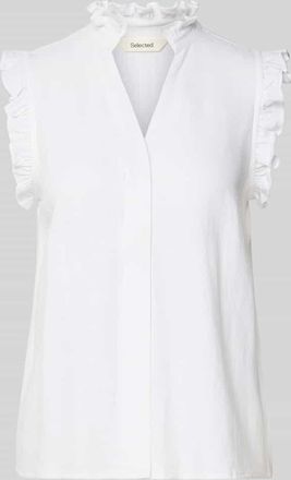 Selected Regular Fit Blusentop mit Leinen-Anteil Modell VIVA in Offwhite, Gr&ouml;&szlig;e 34