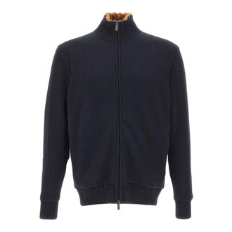 Roberto Ricci Design Cardigan met volledige rits - Heren - Truien - Blauw - Maat: XL Poliester