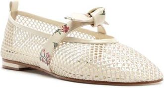 Alexandre Birman x Agua by Agua Bendita Clarita Mesh Mary Jane Ballet Flat in Off Quebrada/Print Quebrada at Nordstrom, Size 8.5