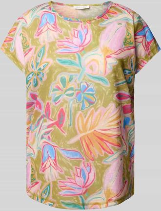 Christian Berg T-Shirt mit geripptem Rundhalsausschnitt in Apfel, Größe 34