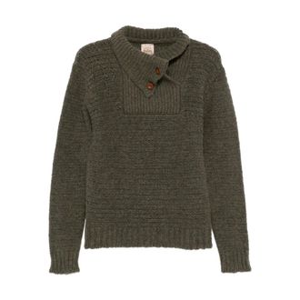 Rakkì V-neck Knitwear, male, Green, M, Johnson Button-Up Jumper