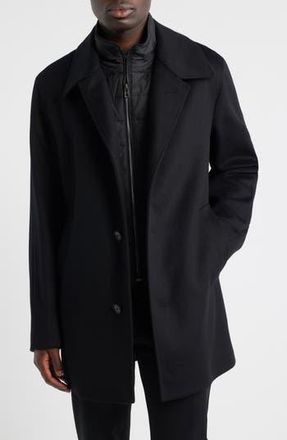 BOSS Clark Wool Blend Bib Jacket in Black at Nordstrom Rack, Size 34 - Regular