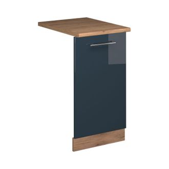 Vicco Panel Frontal Del Lavavajillas Fame-line, Azul Oscuro Alto Brillo, 45 Cm, Et Roble, Vicco