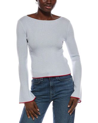 Madewell Elory Merino Wool & Silk-Blend Femme Sleeve Top