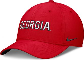Nike Georgia Classic Swooshflex Nike Mens Dri-FIT College Hat in Red | NC0365NGBN-X2E