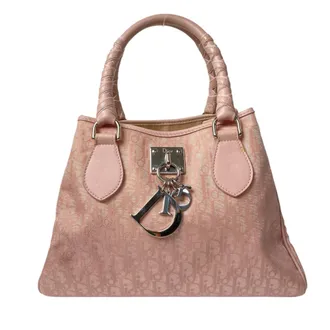 Dior Pink Canvas Handbag Tote Bag (Pre-Owned)