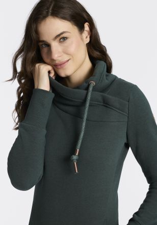 Ragwear Sweatshirt RAGWEAR NESKA O, Damen, Gr. XXL, dunkelgr&uuml;n, Sweatware, Obermaterial: 70% Baumwolle, 30% Polyester, h&uuml;ftlang, Wasserfallausschnitt, Sweatsh