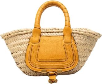 Chlo&eacute; Pre-owned Raffia Handbag - Dames - Vintage Handtas - Geel - ONE Size - Leer - Vintage