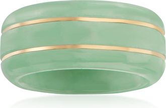 Ross-Simons Jade Ring With 14kt Yellow Gold