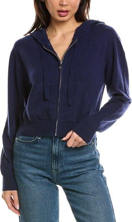 Brodie Cropped Zip Up Wool & Cashmere-Blend Hoodie