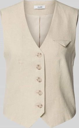 Mbym mbyM Leinenweste mit V-Ausschnitt Modell Flavio in Beige, Größe S