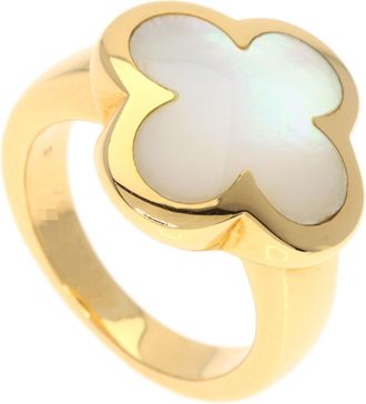 Van Cleef & Arpels Alhambra Yellow Gold Yellow Gold (18K) Shell Band Ring (Pre-Owned)