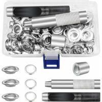 OEM Kit De Herramientas Para Ojales Met&aacute;licos De 12 Mm, Juego De 100 Ojales Para Reparaci&oacute;n De Lonas, Toldos Y Tiendas De Campa&ntilde;a, Color Plata (1/2 Pulgad