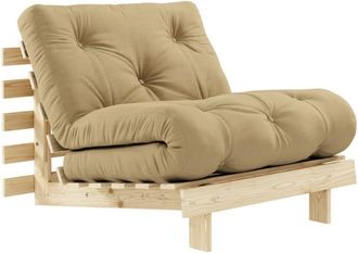 Karup Design Sillón cama 90x200cm de madera natural y tejido - Trigo