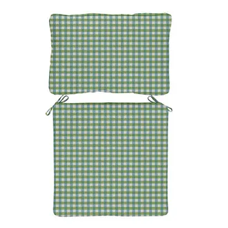 Ballard Designs Replacement Seat and Back Cushion with Zipper - 26x42 - Box Edge, Gale Gingham Cornflower - Ballard Designs