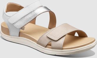 Samuel Hubbard Womens Capri Sandal In Textured Pearl Leather