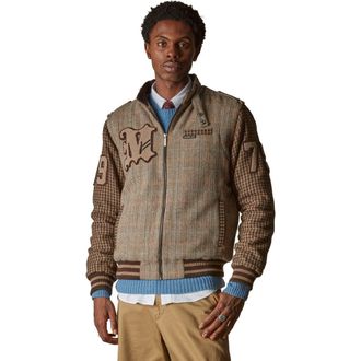 Members Only Mens Tweed Wool Blend Varsity Jacket in Beige at Nordstrom, Size Xx-Large