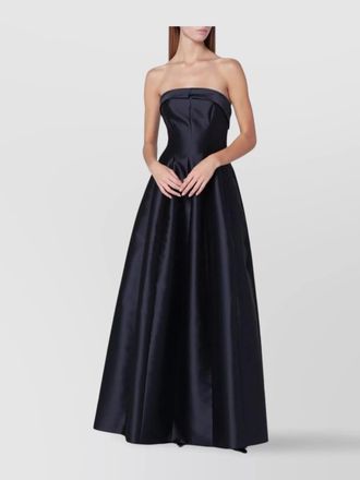 Alberta Ferretti strapless silk blend mikado evening gown