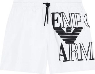 Emporio Armani Bold Logo Zwemshorts - Heren - Strandmode - Wit - L - Polyester - Badmode