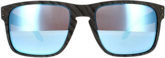 Oakley Rectangle Mens Woodgrain Prizm Deep Water Polarized Sunglasses - Brown - One Size