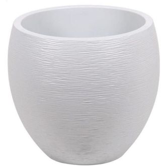 Eda Eda - Maceta Redonda Graphit O50cm - Capacidad 46l - Blanco Ceruse