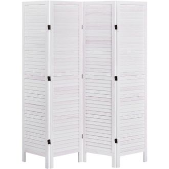 Beliani 4 Panel Room Divider AVENES Off-White 163 cm 170 cm