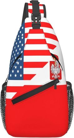 Generic Polish American Polska Flag Poland Chest Bag Trendy Crossbody Bag Adjustable Chest Backpack For Casual Outdoors Women