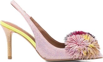 Kurt Geiger Pom Pom Sling Back Suede Leather