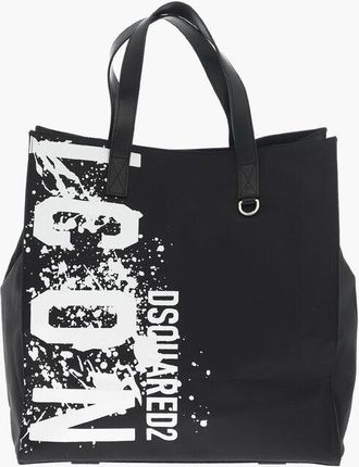 Dsquared2 ICON Nylon Tote Bag With Leather Trims And Contrasting Print size One