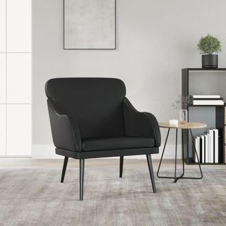 vidaXL Sill&oacute;n De Cuero Sint&eacute;tico Negro 63x76x80 Cm Vidaxl