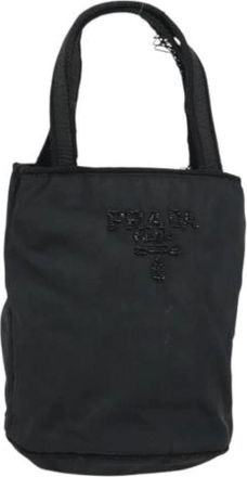 Prada Pre-owned Nylon Bucket Bag - Dames - Vintage Tas - Zwart - ONE Size - Nylon - Vintage