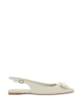Ferragamo Beige Slingback Ballet Flats