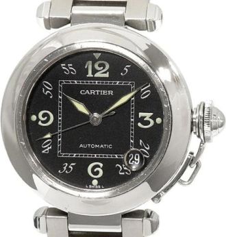 Cartier Pre-owned Stainless Steel watches - Heren - Vintage Horloges - Zwart - ONE Size - Vintage