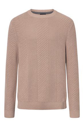 Joop Rundhalspullover JOOP JEANS Silor, Herren, Gr. XXL, braun (open braun), Strick, Obermaterial: 100% Baumwolle, clean, unifarben, regular fit, Rundhals,