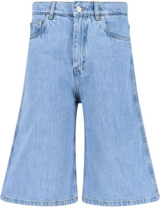 Coperni Denim Shorts In Light Blue Cotton