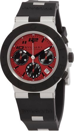 Bulgari Aluminium Chronograph Automatic Red Dial Mens Watch 103701