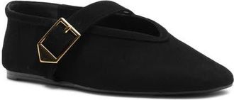 Schutz Vicki Buckle Mary Jane Flat in Black at Nordstrom, Size 6.5