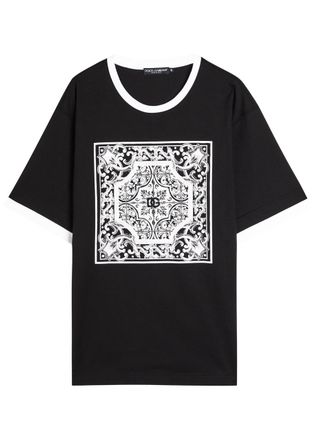 Dolce & Gabbana Printed Cotton T-shirt - Black - 48 (IT48 / M)